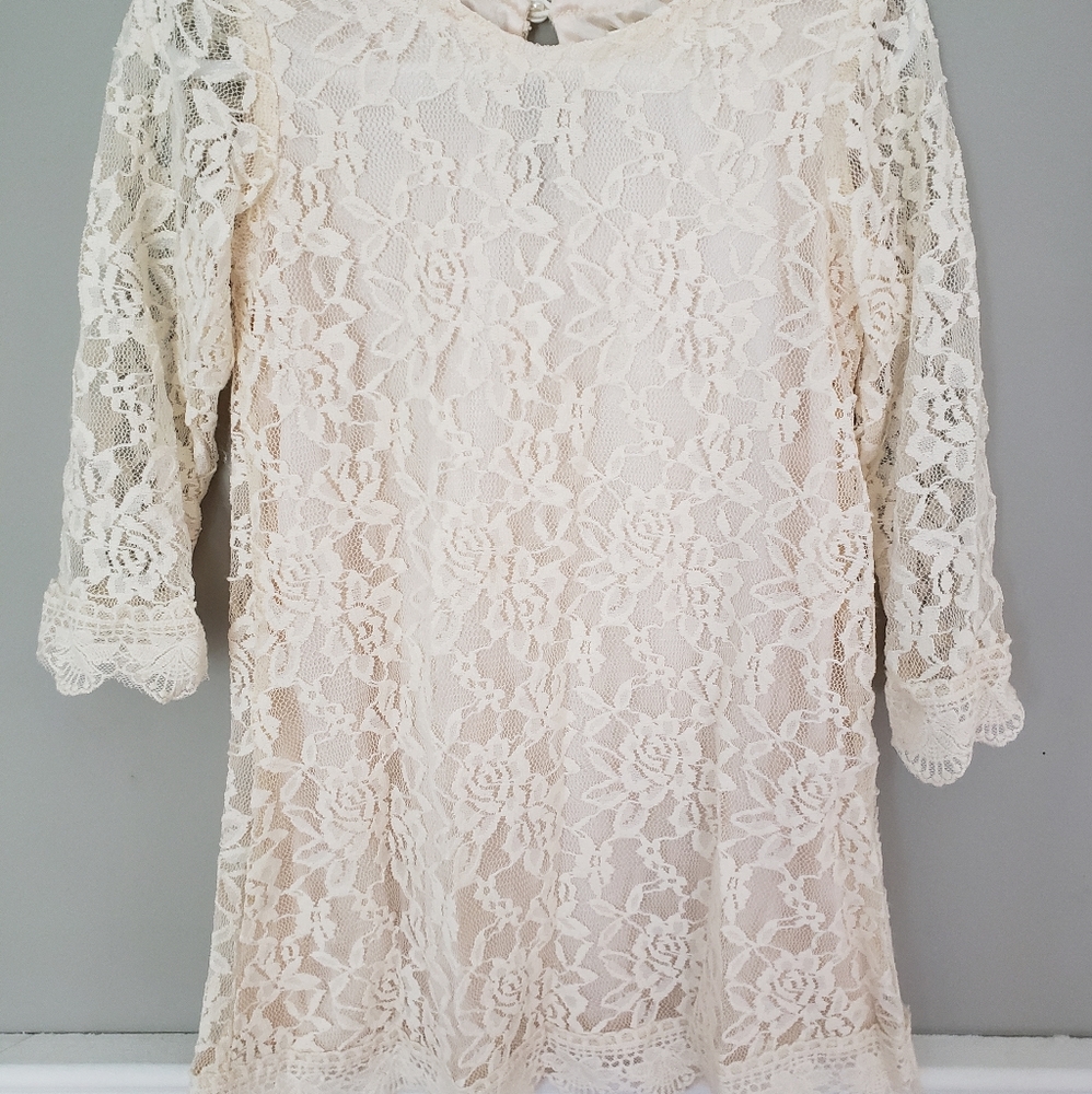 Girls lace overlay dress